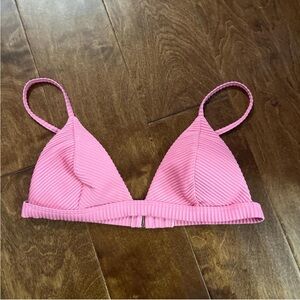 Target Pink Ribbed Bikini Top